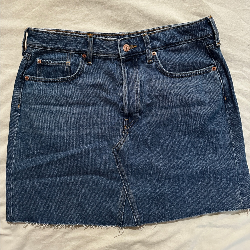 H&M Dark Blue Denim Mini Skirt